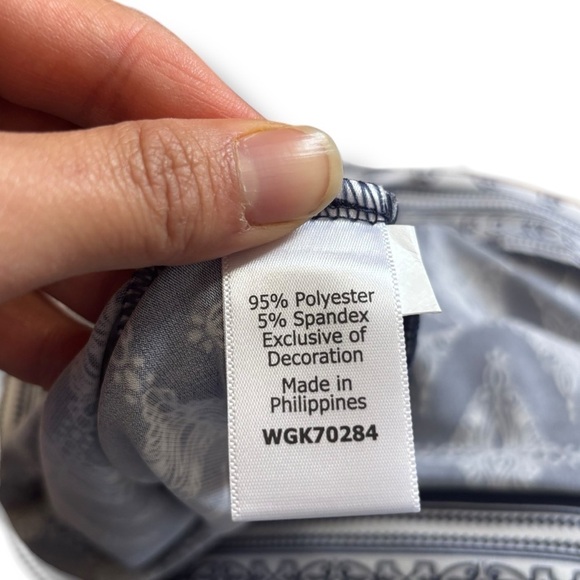 NWT Magnolia Grace Blue White Alhambra Embroidered Trim Knit Dress - Size Large - Picture 9 of 10